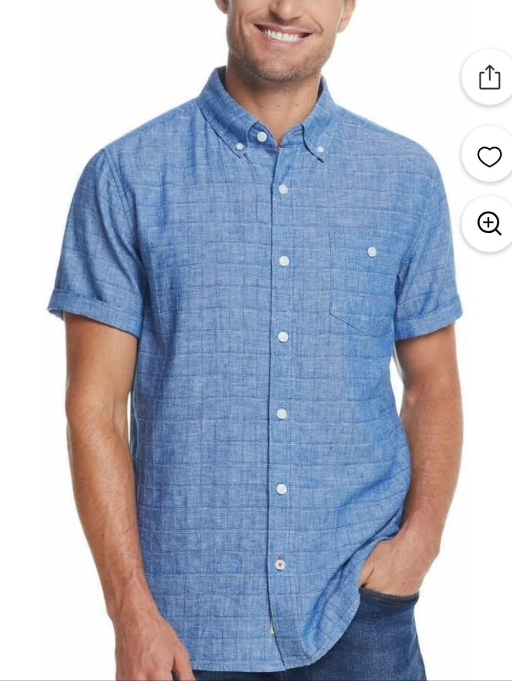Weatherproof Brand Vintage Men's Light Blue Button-Down Shirt